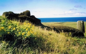 OSTERINSEL  schlafender Moai        